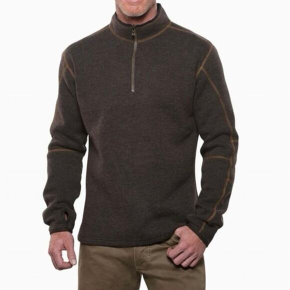 NWOT Men’s Kuhl Thor 1/4 Zip Pullover in Espresso Brown Size Large - Picture 1 of 4